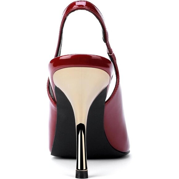 🆕Women's Red Sling Back heel Square Toe pumps - Picture 5 of 7